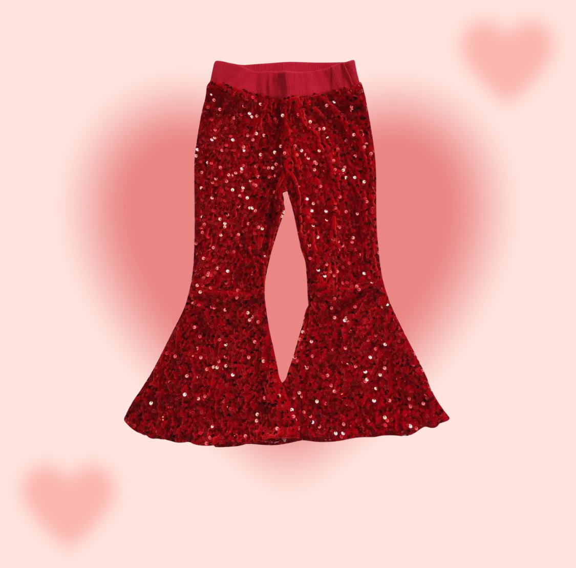 Sequined Valentines Bell Bottoms