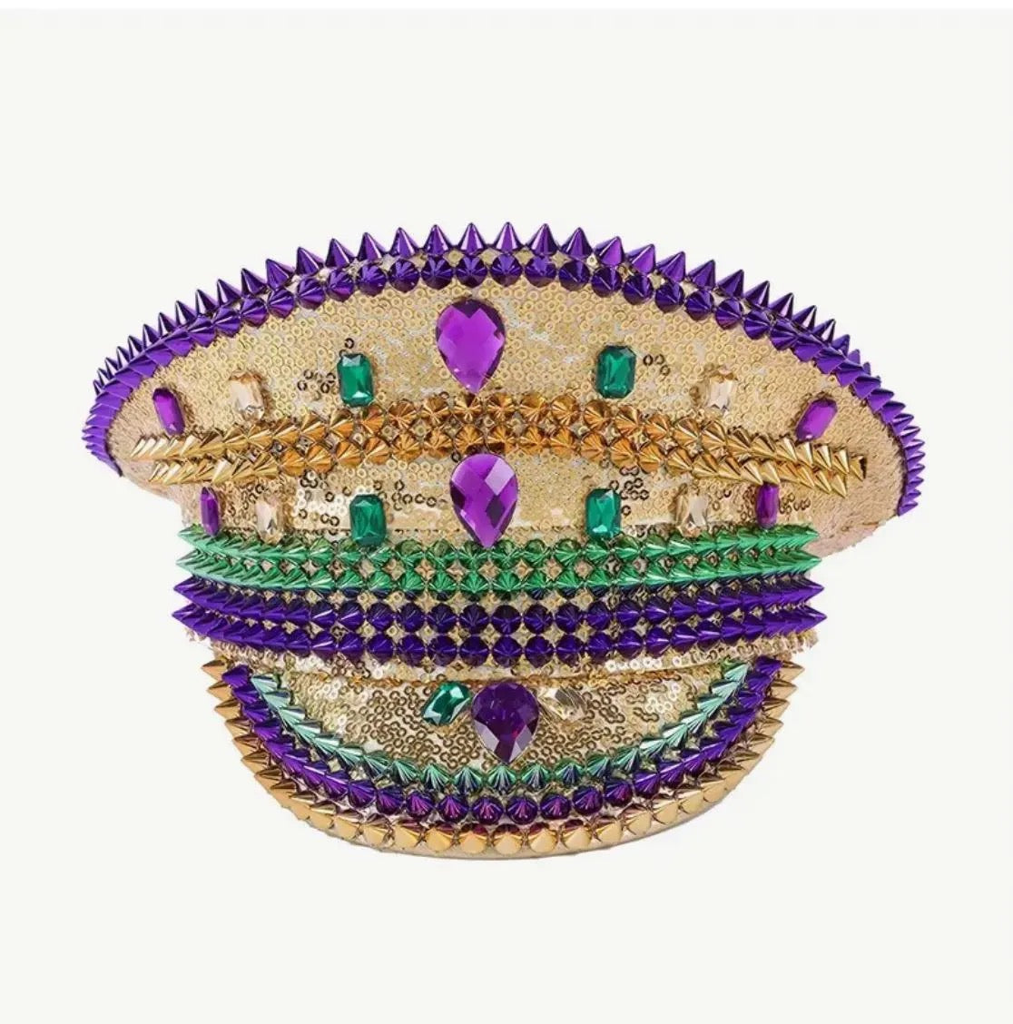 Mardi Gras Sequin & Rhinestone Statement Hat