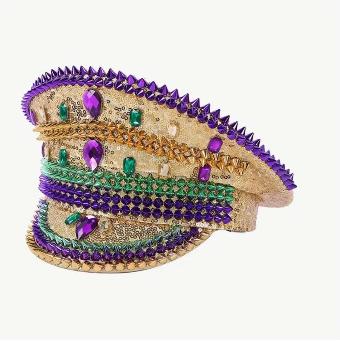 Mardi Gras Sequin & Rhinestone Statement Hat